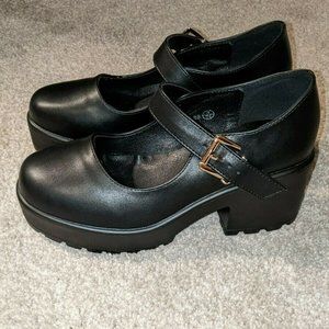 BRAND NEW Black Platform size 7 Mary Janes